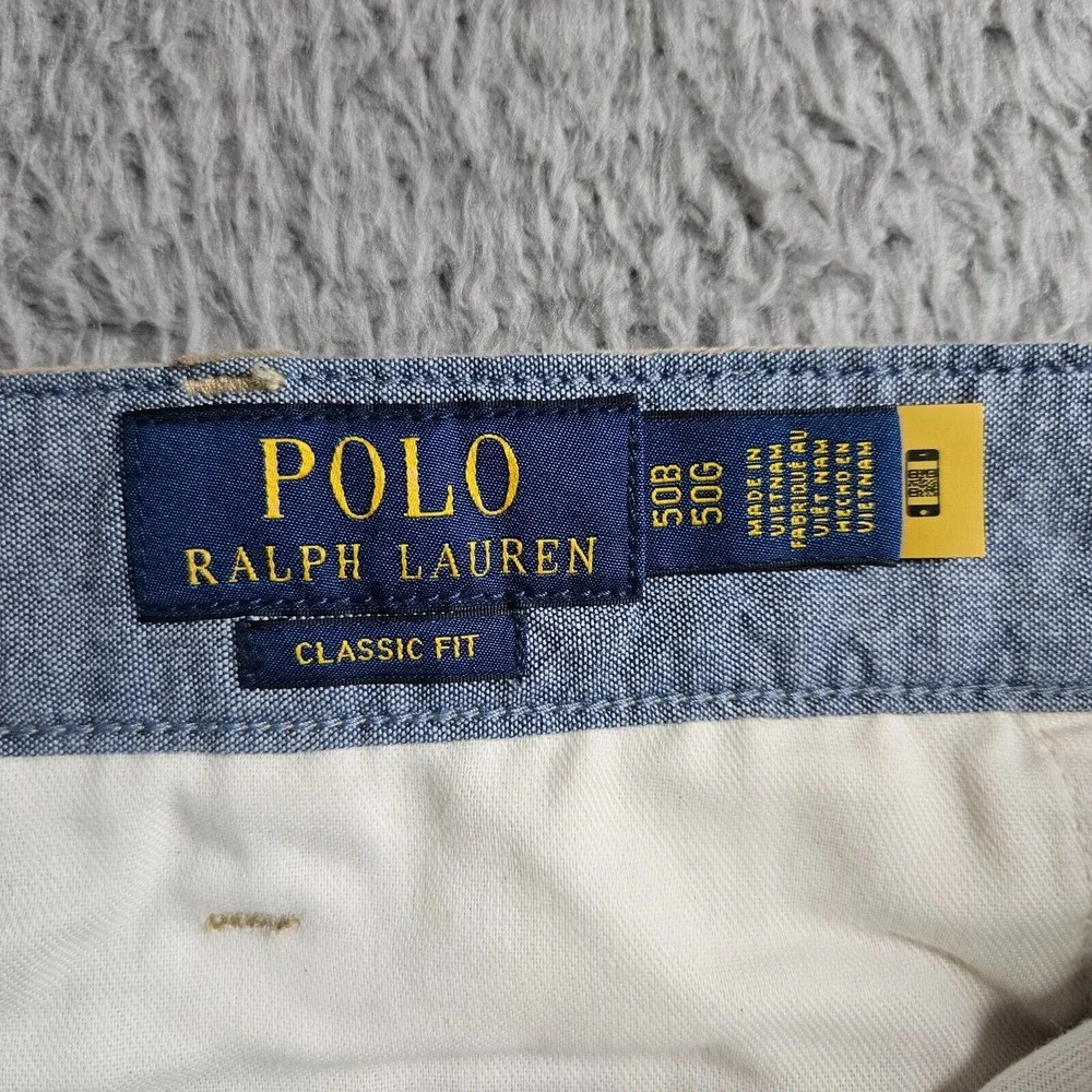 NWT Polo‎ Ralph Lauren Shorts Men 50 B Classic Fit Flat Front Caf Tan
